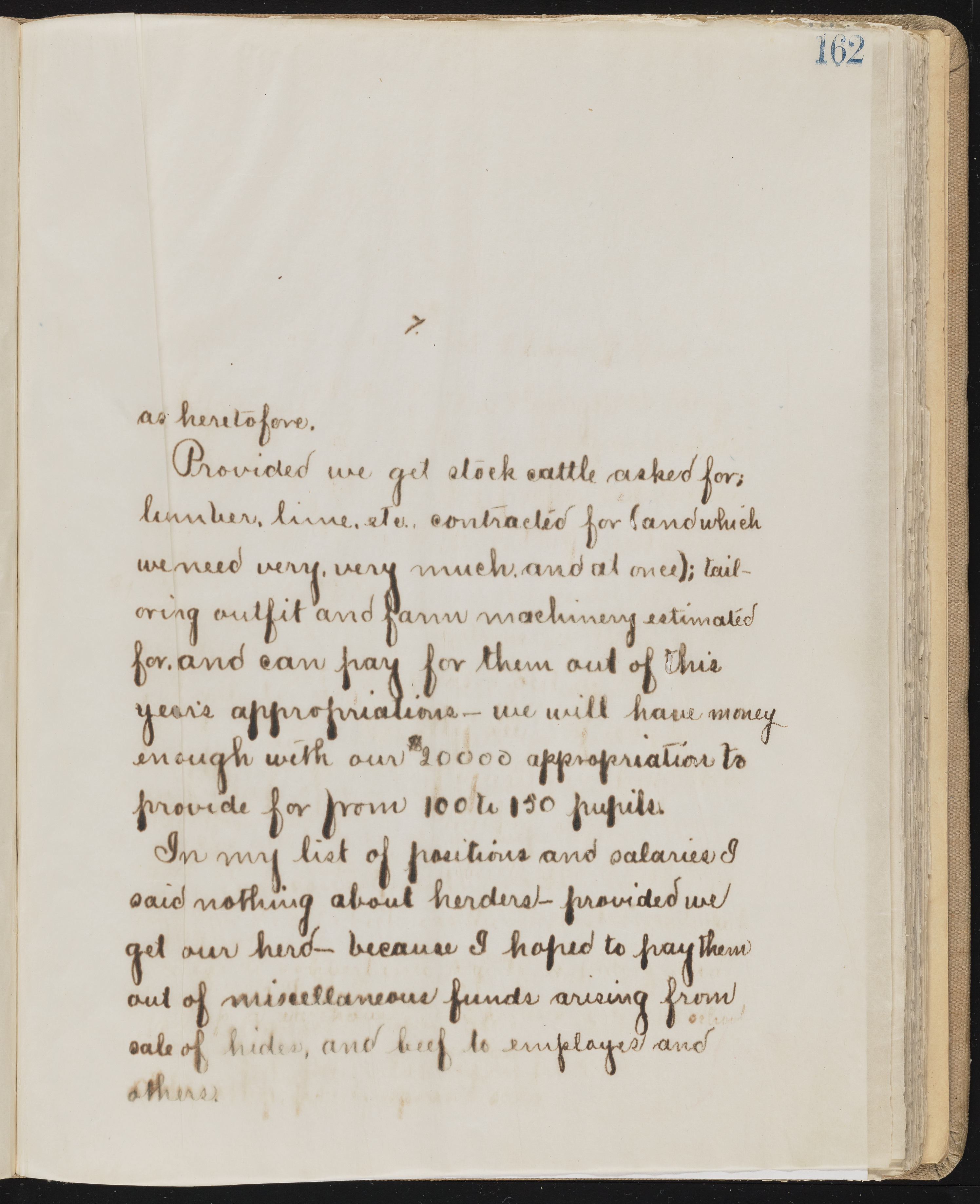 Fort Mojave Industrial School correspondence, administrative and financial information, image 121