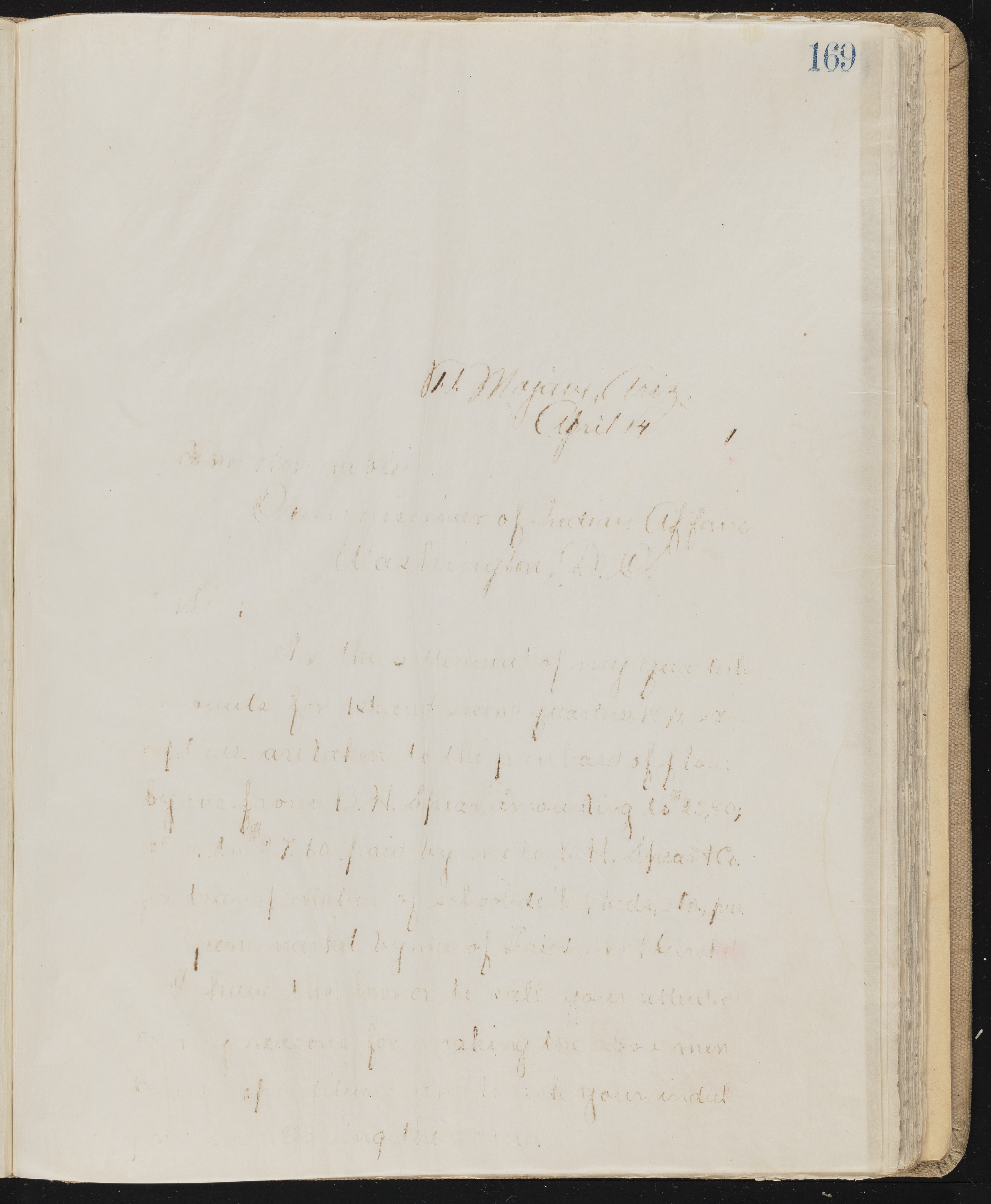 Fort Mojave Industrial School correspondence, administrative and financial information, image 128