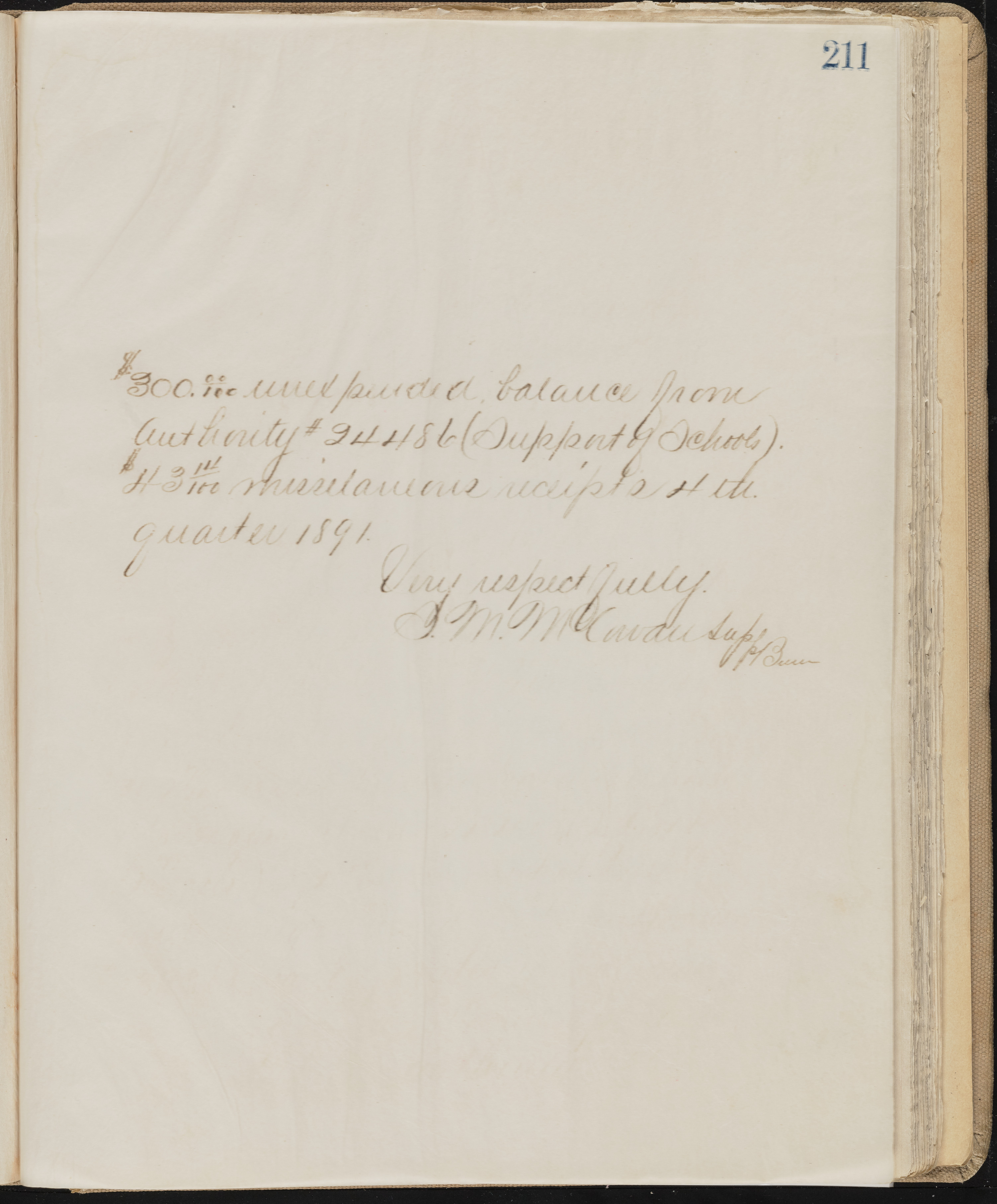 Fort Mojave Industrial School correspondence, administrative and financial information, image 170