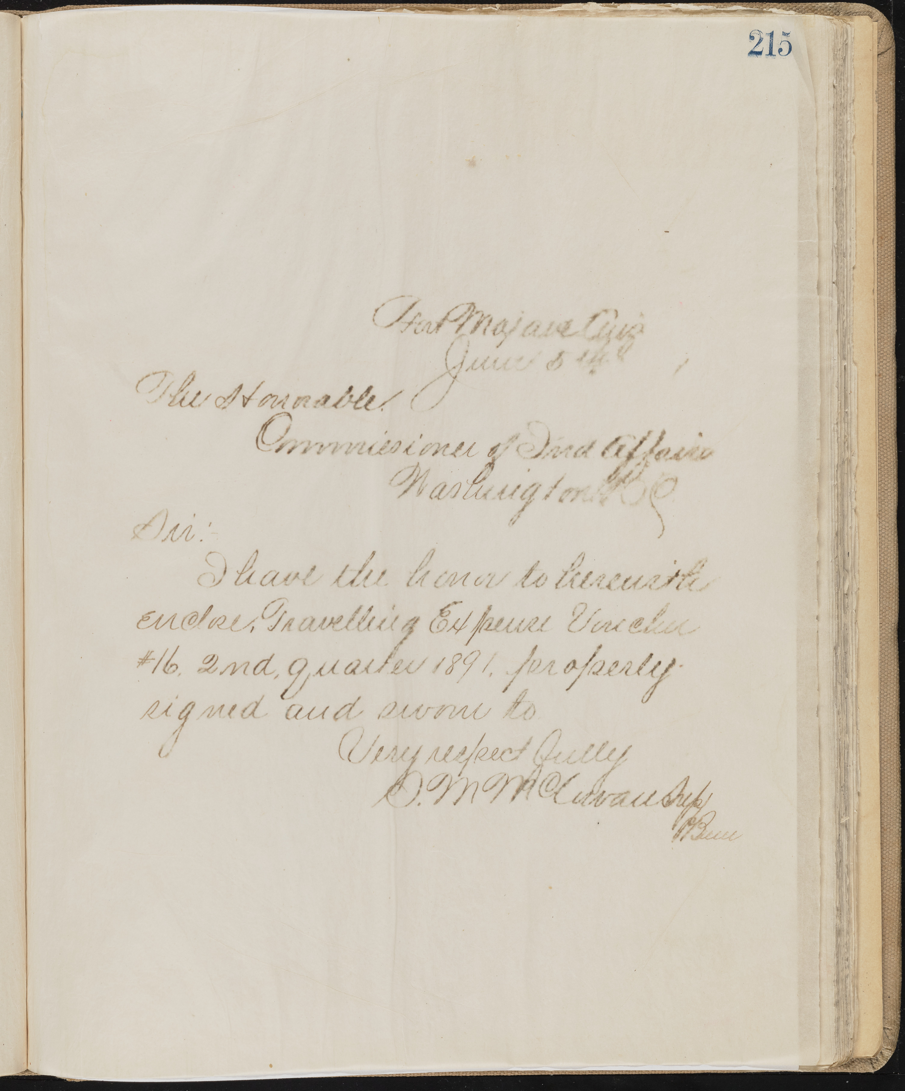 Fort Mojave Industrial School correspondence, administrative and financial information, image 172