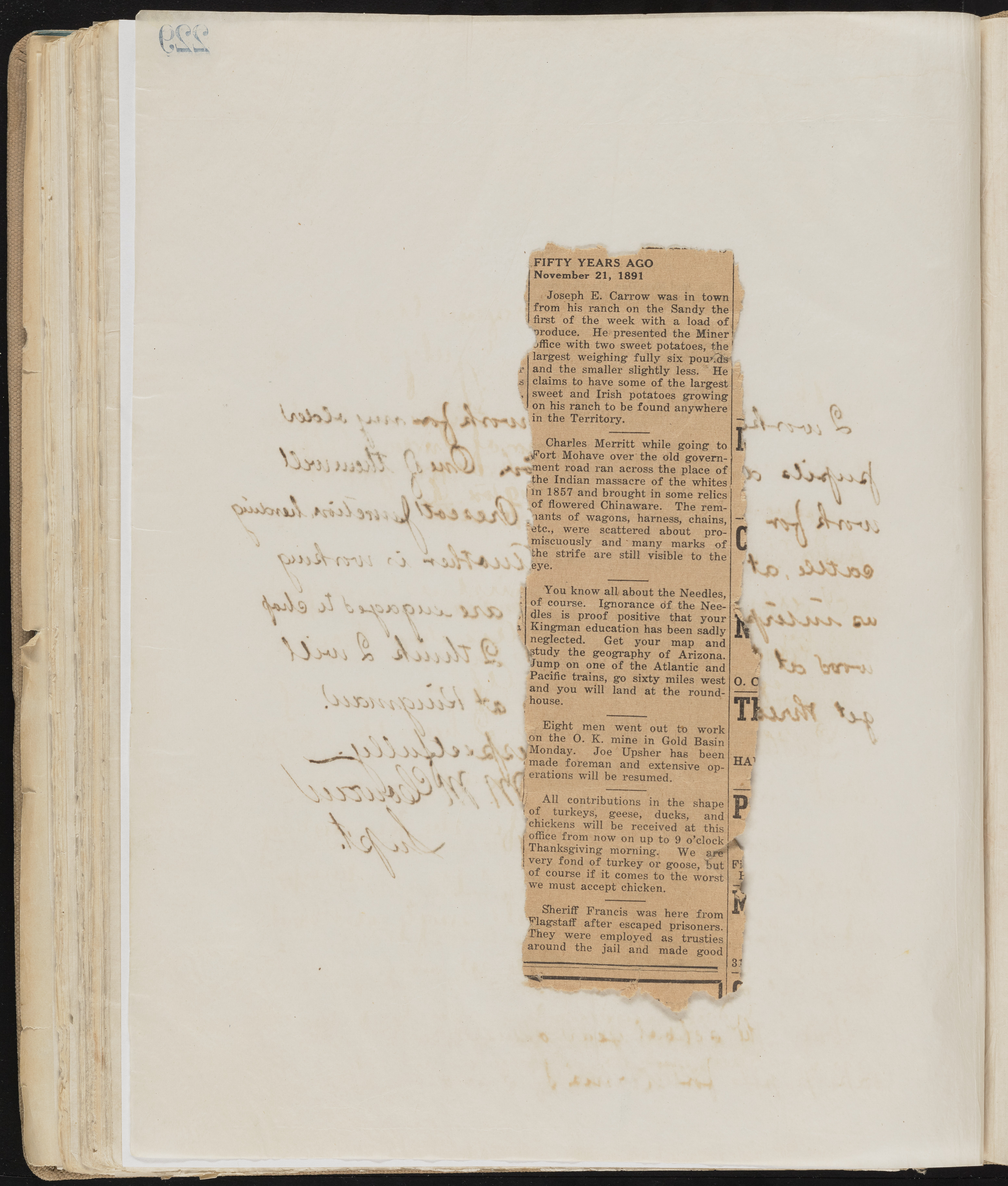 Fort Mojave Industrial School correspondence, administrative and financial information, image 187