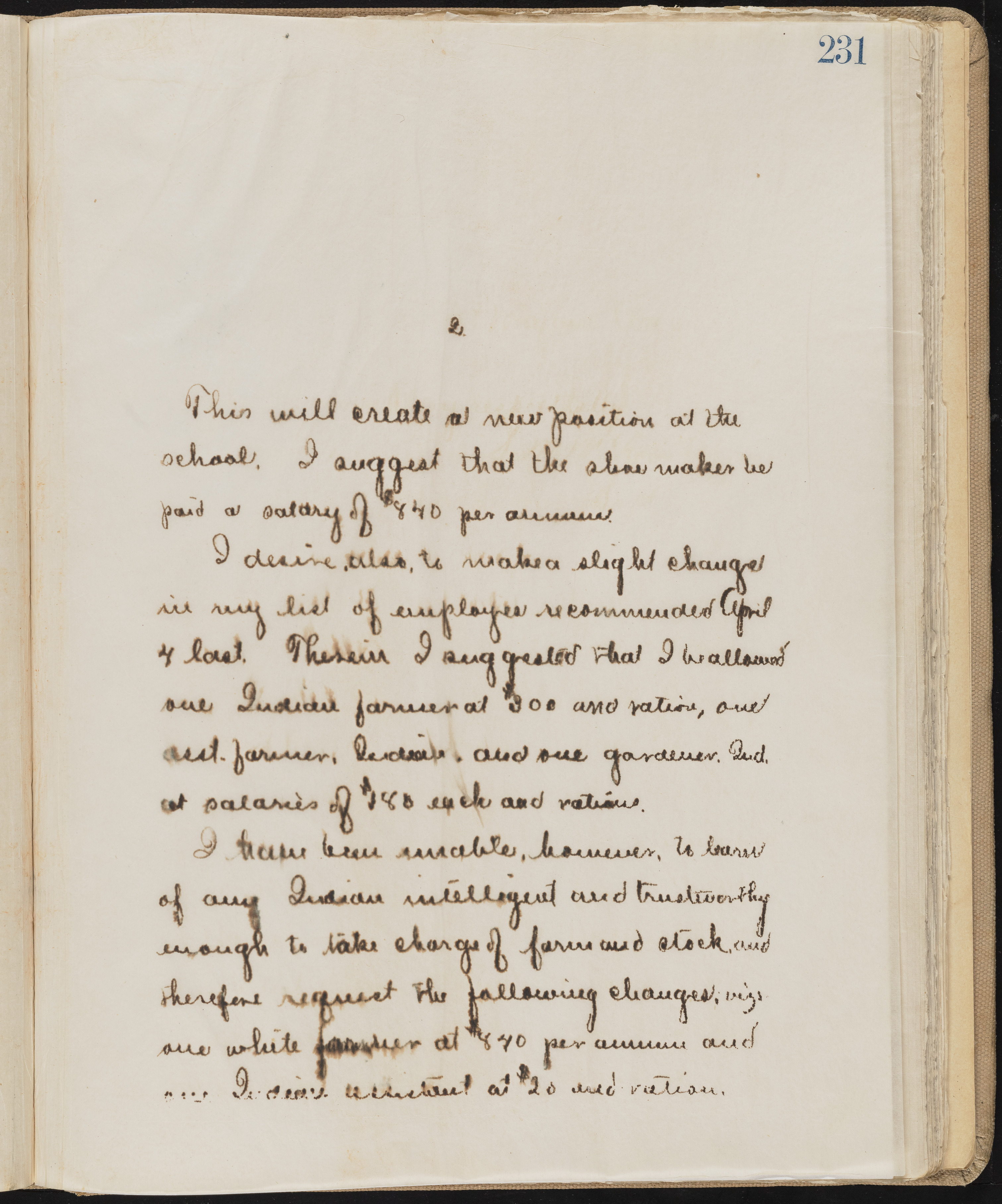 Fort Mojave Industrial School correspondence, administrative and financial information, image 190