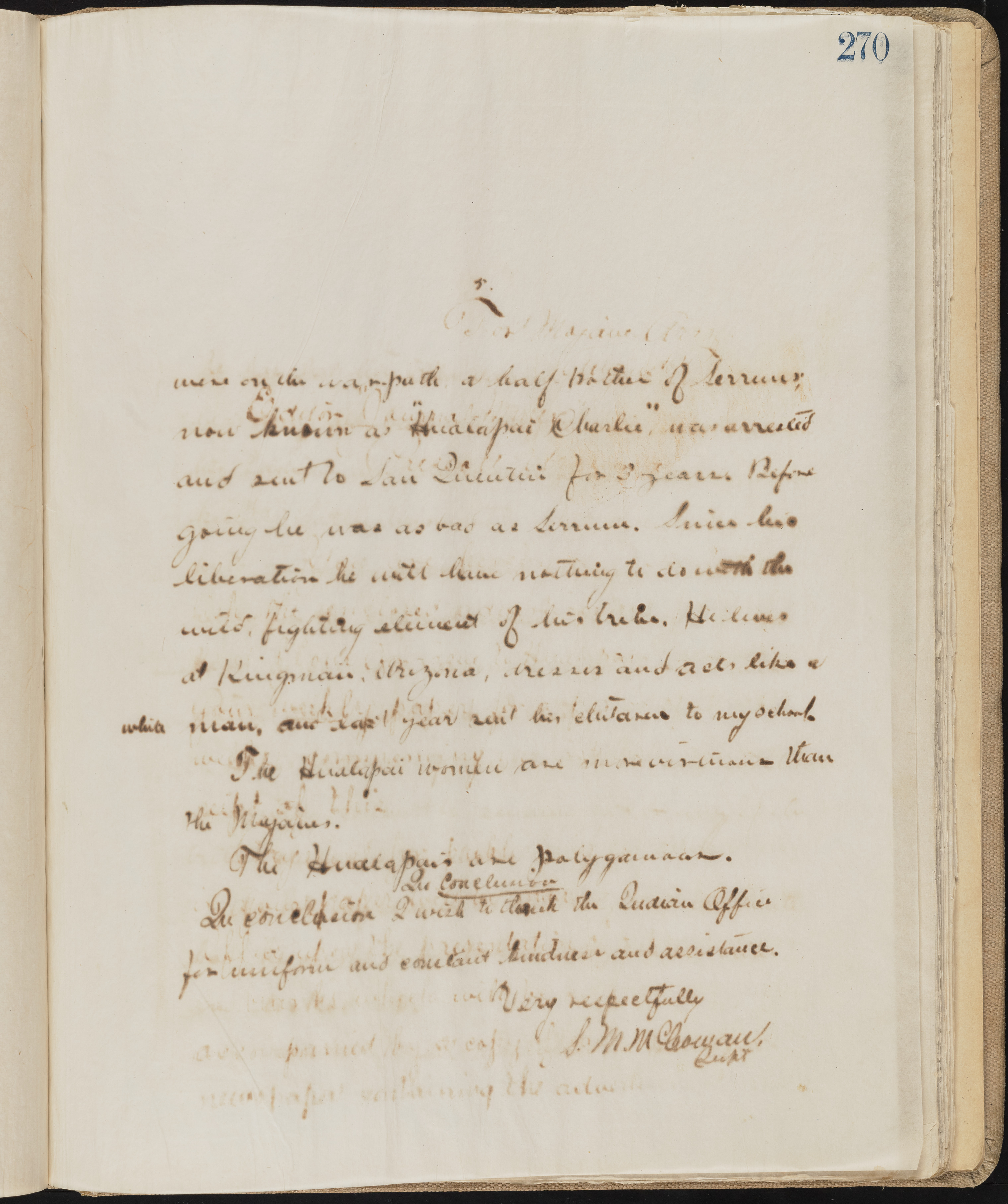 Fort Mojave Industrial School correspondence, administrative and financial information, image 229