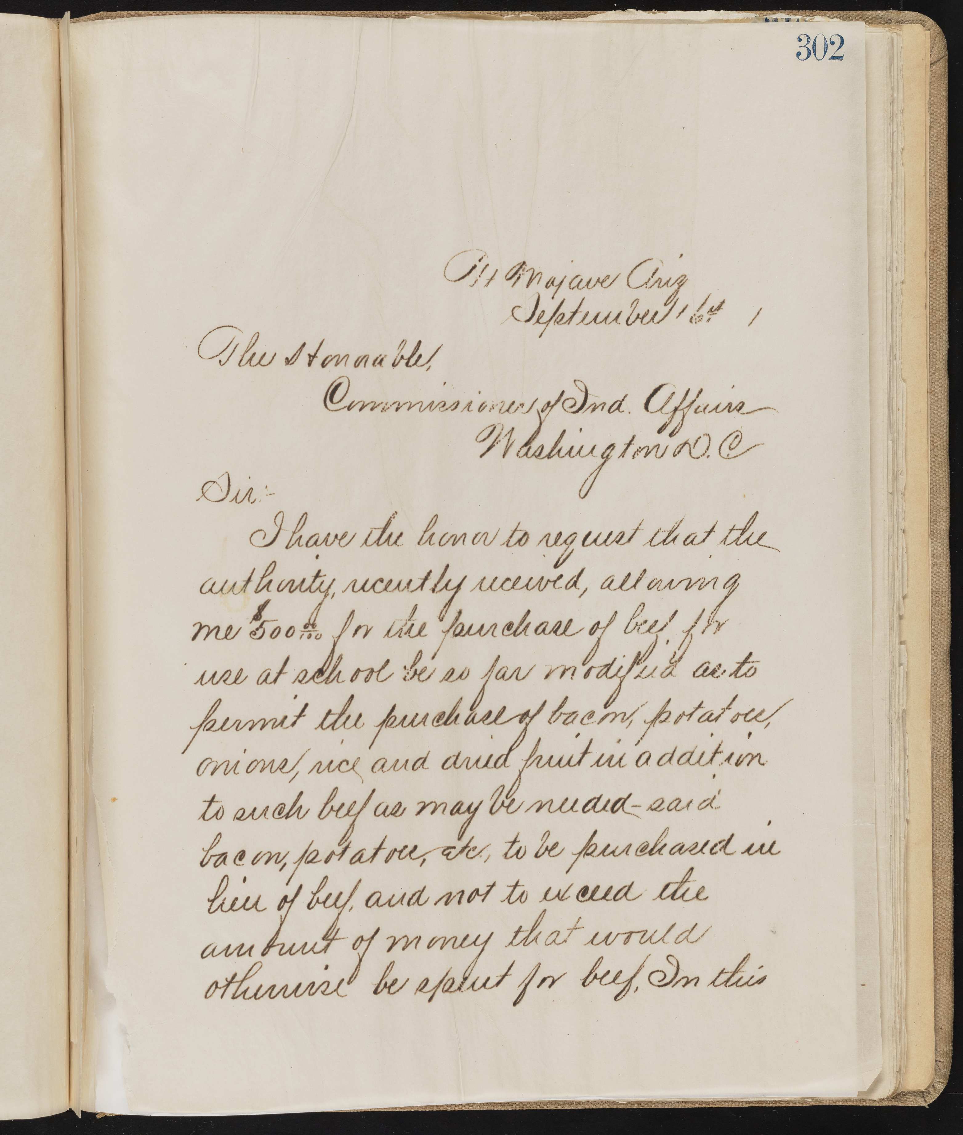 Fort Mojave Industrial School correspondence, administrative and financial information, image 255