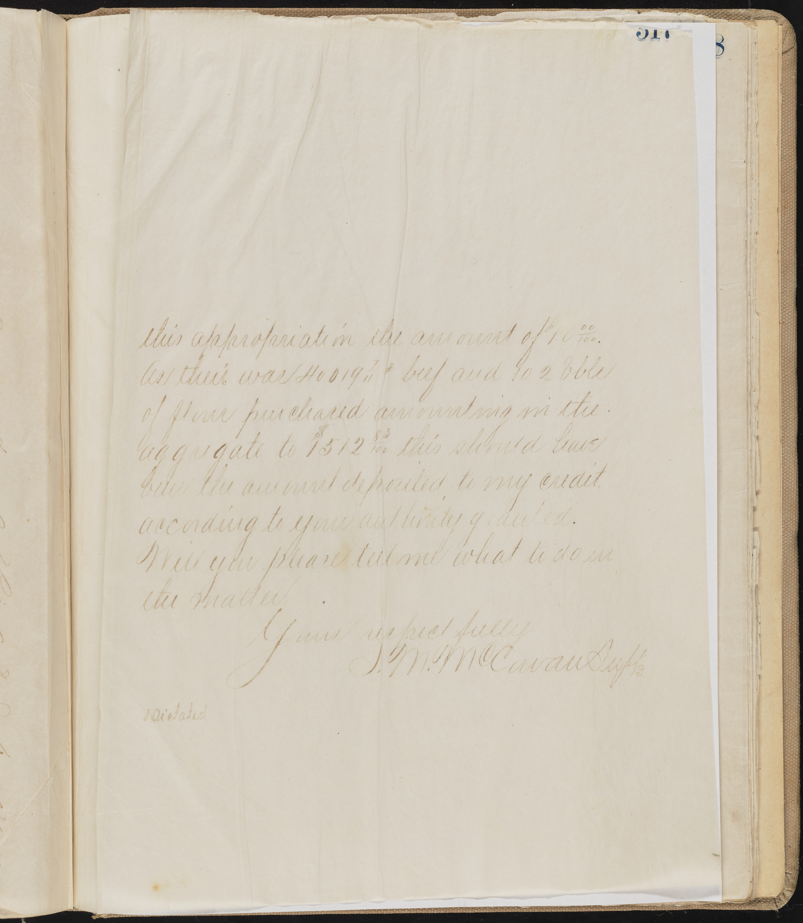 Fort Mojave Industrial School correspondence, administrative and financial information, image 270