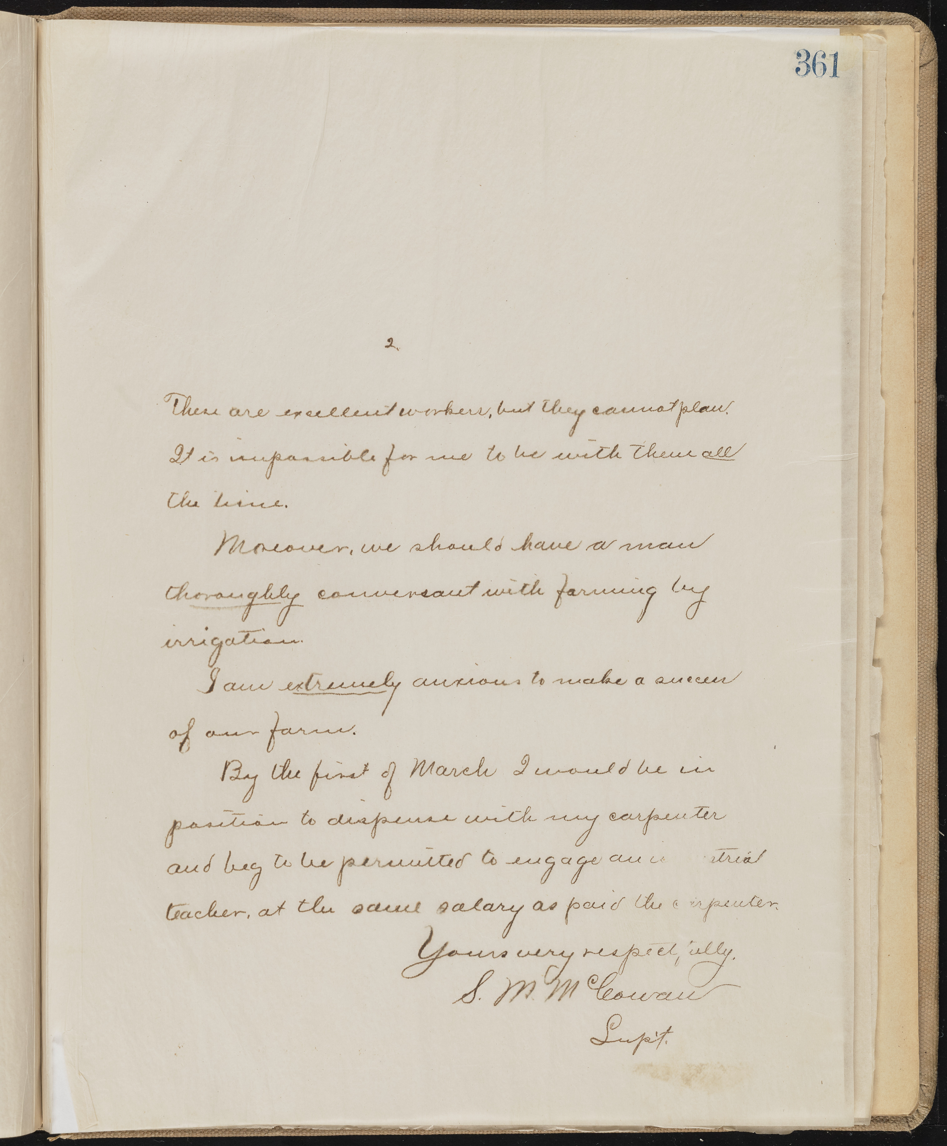 Fort Mojave Industrial School correspondence, administrative and financial information, image 303