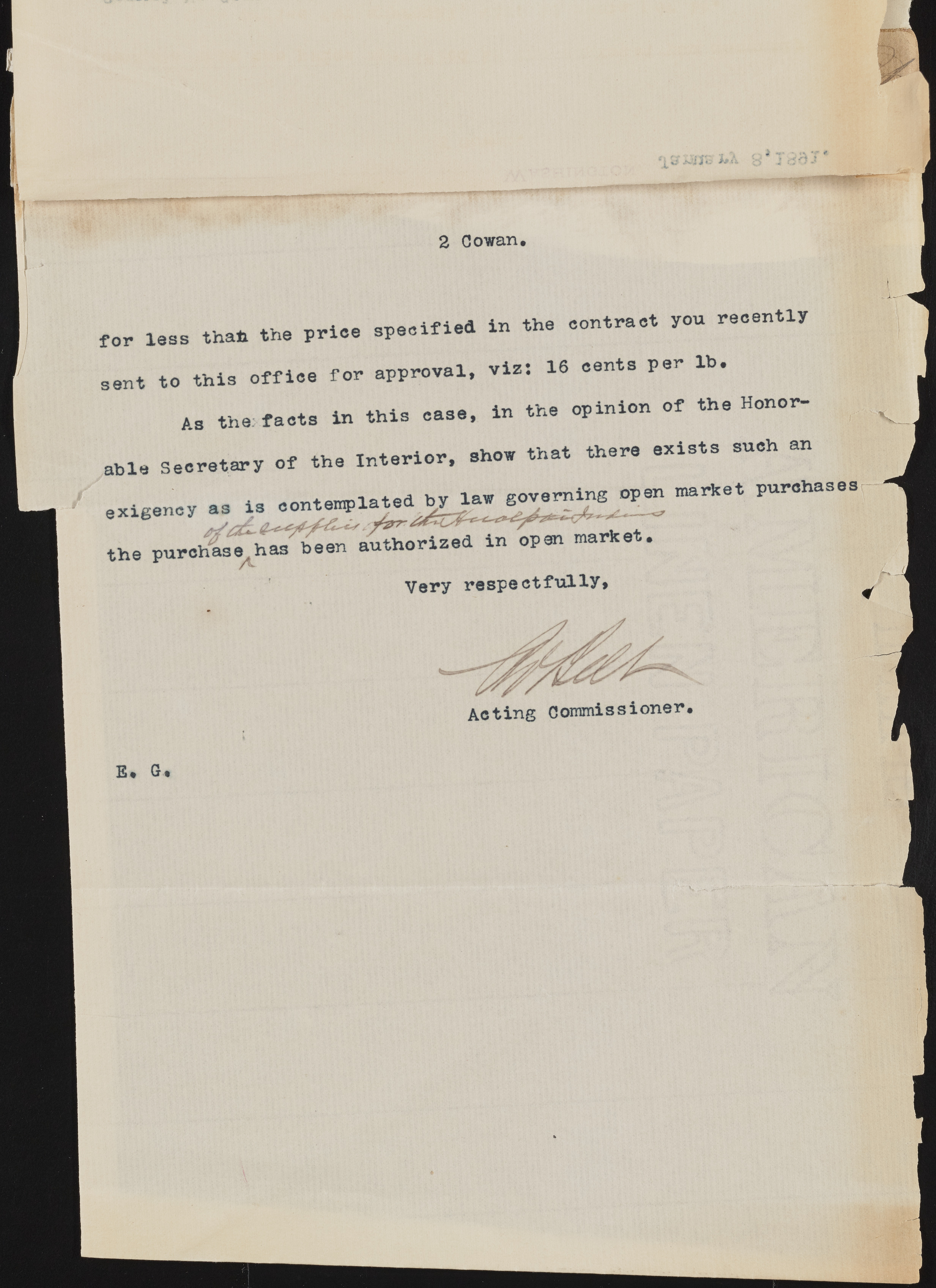 Fort Mojave Industrial School correspondence and a blueprint design of the Fort Mojave Pump Station, Washington (D.C.), 1891-1893, snv002595-3