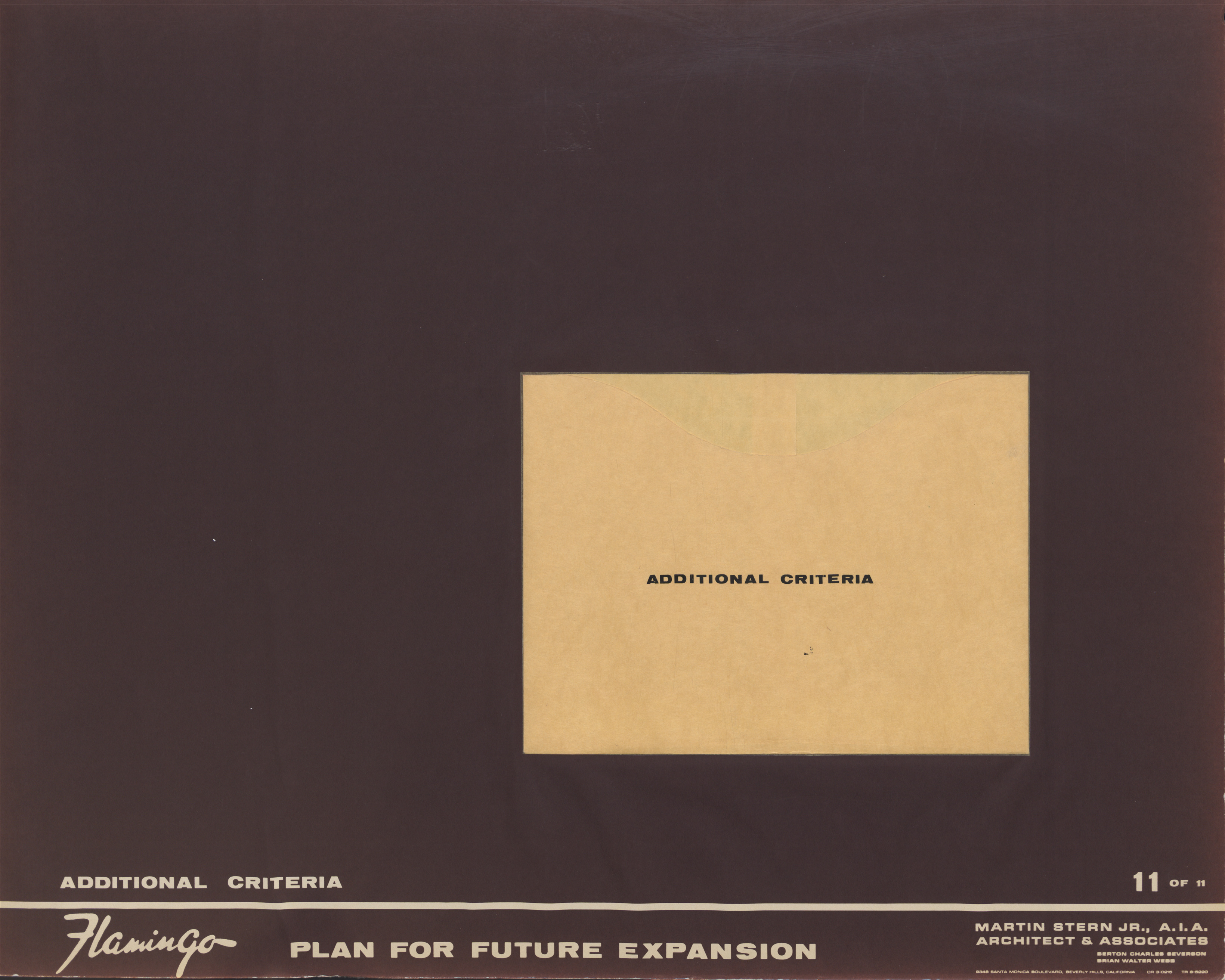 Flamingo Plan for Future Expansion Proposal, back cover